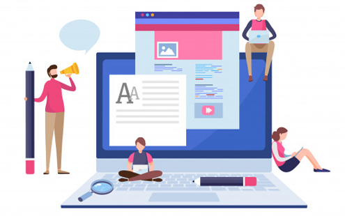 Website development with content, layout and responsive page planning